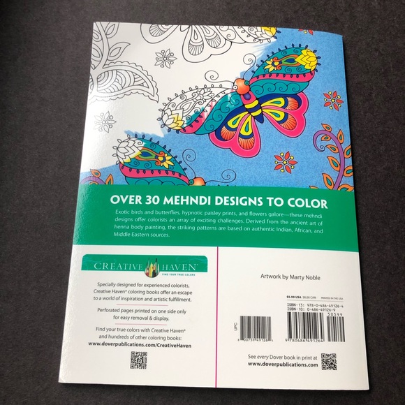 MEHNDI DESIGNS COLOURING BOOK like new - Picture 11 of 11